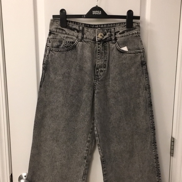 Zara Grey Wide Leg Jeans - Picture 6 of 13